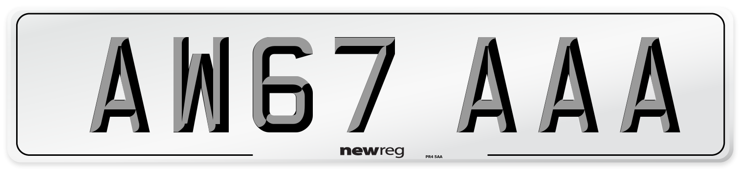 AW67 AAA Number Plate from New Reg